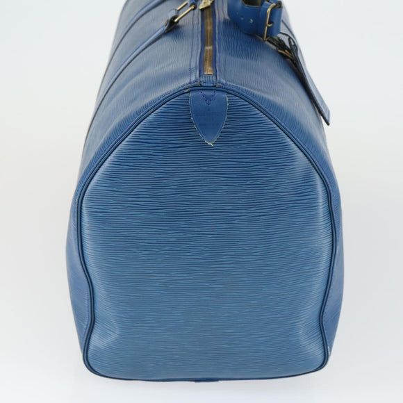 LOUIS VUITTON Epi Keepall 50 Boston Bag Blue M42965 LV Auth 169569