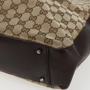 GUCCI GG Canvas Tote Bag Beige Silver 115016 Auth 169570-9
