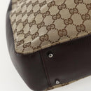 GUCCI GG Canvas Tote Bag Beige Silver 115016 Auth 169570-14