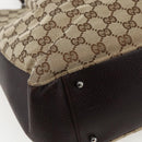 GUCCI GG Canvas Tote Bag Beige Silver 115016 Auth 169570-16