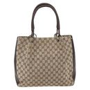 GUCCI GG Canvas Tote Bag Beige Silver 115016 Auth 169570-2