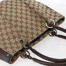 GUCCI GG Canvas Tote Bag Beige Silver 115016 Auth 169570-6