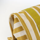 HERMES Cannes PM Hand Bag Canvas Yellow Silver Auth 169571-11