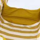 HERMES Cannes PM Hand Bag Canvas Yellow Silver Auth 169571-15