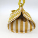 HERMES Cannes PM Hand Bag Canvas Yellow Silver Auth 169571-4