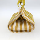 HERMES Cannes PM Hand Bag Canvas Yellow Silver Auth 169571-5
