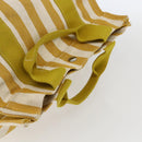 HERMES Cannes PM Hand Bag Canvas Yellow Silver Auth 169571-6