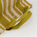 HERMES Cannes PM Hand Bag Canvas Yellow Silver Auth 169571-7