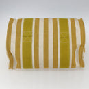 HERMES Cannes PM Hand Bag Canvas Yellow Silver Auth 169571-9