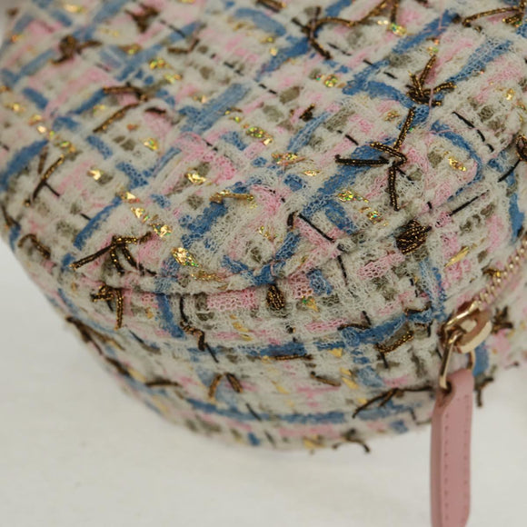 CHANEL Chain Shoulder Bag Tweed Multicolor Gold CC Auth 169572SAM