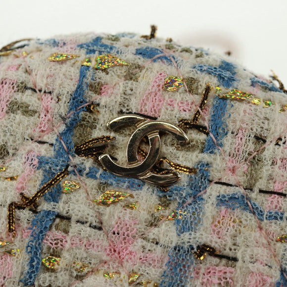 CHANEL Chain Shoulder Bag Tweed Multicolor Gold CC Auth 169572SAM
