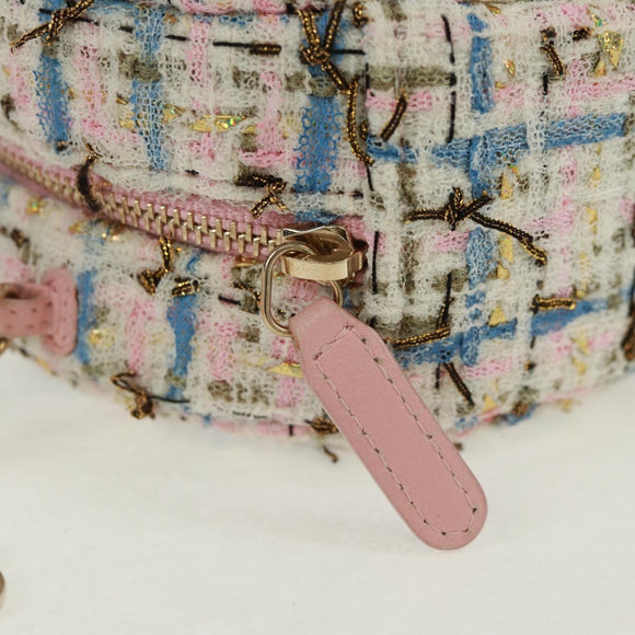 CHANEL Chain Shoulder Bag Tweed Multicolor Gold CC Auth 169572SAM