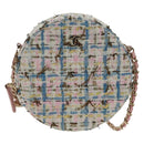 CHANEL Chain Shoulder Bag Tweed Multicolor Gold CC Auth 169572SAM-14