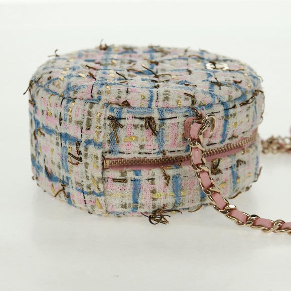CHANEL Chain Shoulder Bag Tweed Multicolor Gold CC Auth 169572SAM