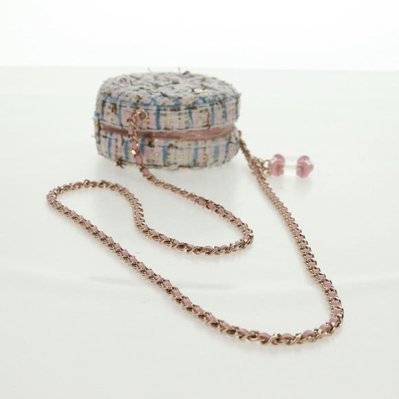 CHANEL Chain Shoulder Bag Tweed Multicolor Gold CC Auth 169572SAM