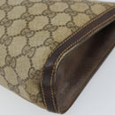 GUCCI GG Supreme Web Sherry Line Clutch Bag PVC Beige 41 001 2125 28 Auth 169573-14