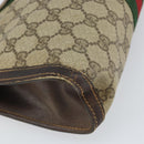 GUCCI GG Supreme Web Sherry Line Clutch Bag PVC Beige 41 001 2125 28 Auth 169573-15