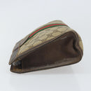 GUCCI GG Supreme Web Sherry Line Clutch Bag PVC Beige 41 001 2125 28 Auth 169573-4