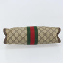 GUCCI GG Supreme Web Sherry Line Clutch Bag PVC Beige 41 001 2125 28 Auth 169573-6
