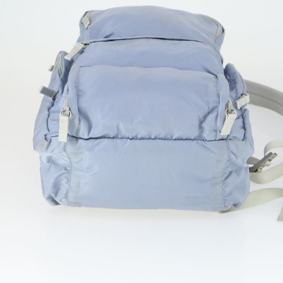 PRADA Rucksack Nylon Hellblau Silber Auth 169576