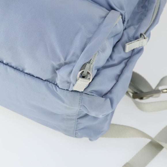 PRADA Rucksack Nylon Hellblau Silber Auth 169576
