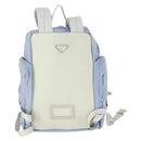 PRADA Rucksack Nylon Hellblau Silber Auth 169576-2