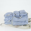 PRADA Rucksack Nylon Hellblau Silber Auth 169576-4