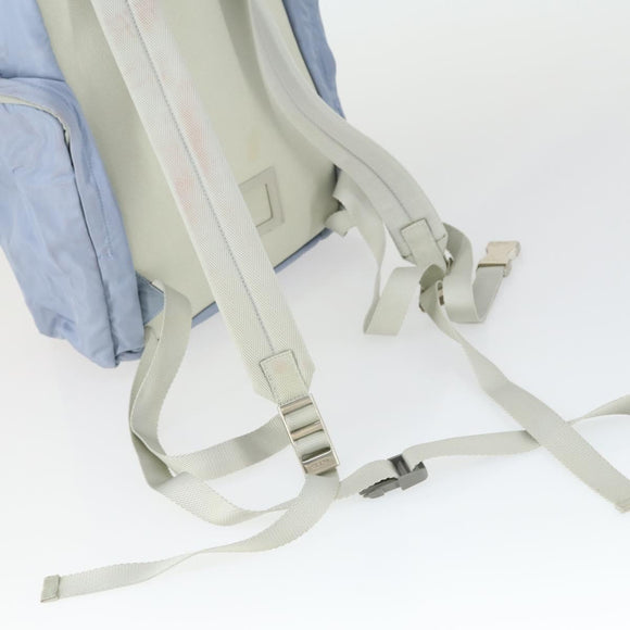 PRADA Rucksack Nylon Hellblau Silber Auth 169576