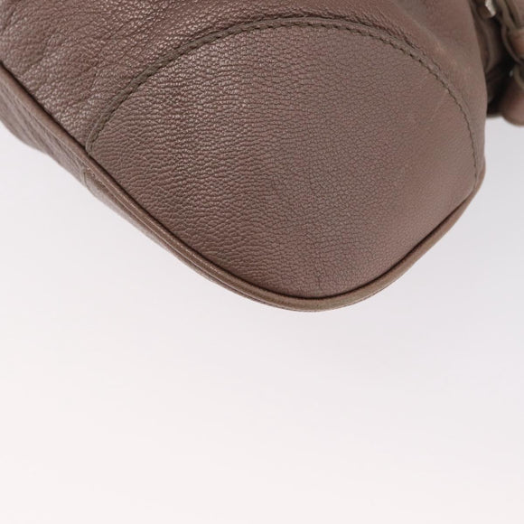 Salvatore Ferragamo Gancini Handtasche Leder Beige Silber Original 169577