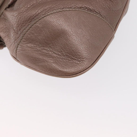 Salvatore Ferragamo Gancini Handtasche Leder Beige Silber Original 169577