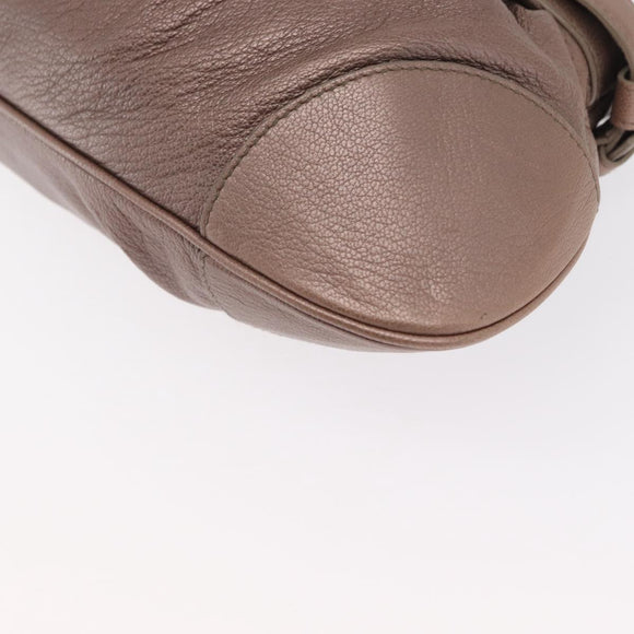 Salvatore Ferragamo Gancini Handtasche Leder Beige Silber Original 169577