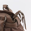 Salvatore Ferragamo Gancini Handtasche Leder Beige Silber Original 169577-8