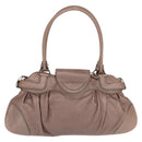 Salvatore Ferragamo Gancini Handtasche Leder Beige Silber Original 169577-2