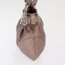 Salvatore Ferragamo Gancini Handtasche Leder Beige Silber Original 169577-3