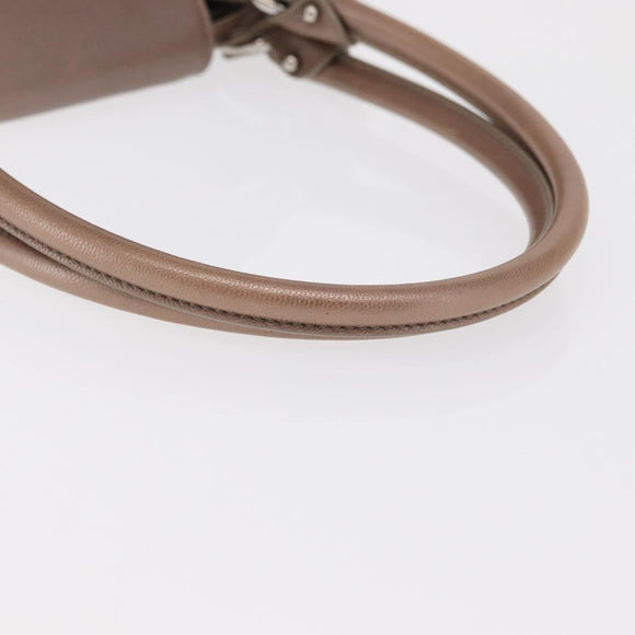 Salvatore Ferragamo Gancini Handtasche Leder Beige Silber Original 169577
