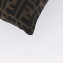 FENDI Zucca Canvas Shoulder Bag Black Brown Auth 169579-15