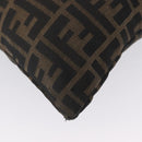 FENDI Zucca Canvas Shoulder Bag Black Brown Auth 169579-16