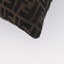 FENDI Zucca Canvas Shoulder Bag Black Brown Auth 169579-17