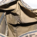 FENDI Zucca Canvas Shoulder Bag Black Brown Auth 169579-20