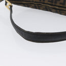 FENDI Zucca Canvas Shoulder Bag Black Brown Auth 169579-8