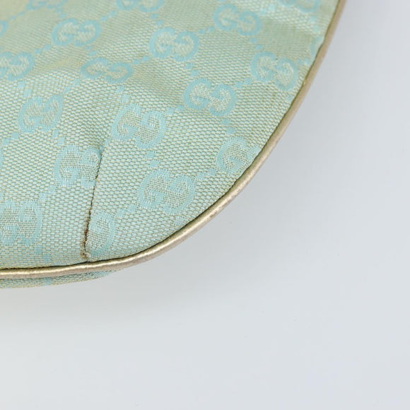 GUCCI GG Canvas Shoulder Bag Green Gold 005 0813 Auth 169580V