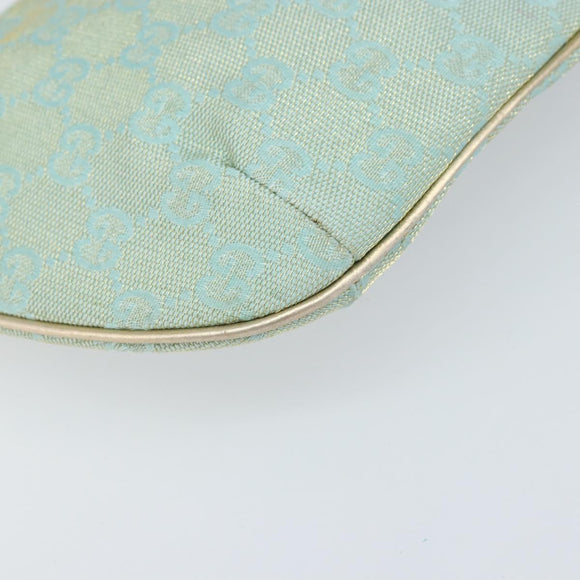 GUCCI GG Canvas Shoulder Bag Green Gold 005 0813 Auth 169580V