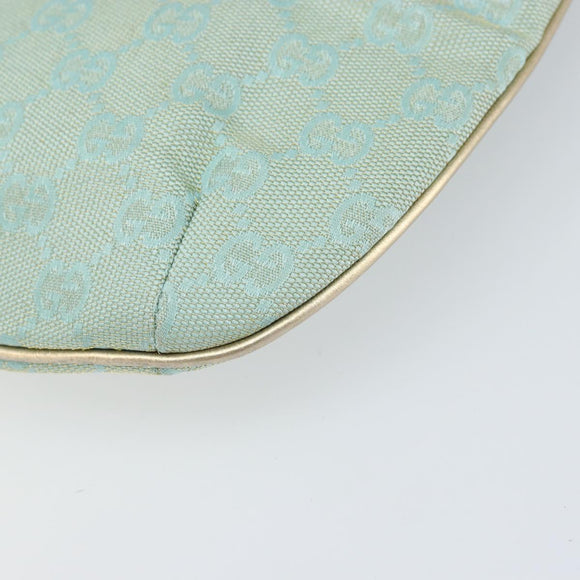 GUCCI GG Canvas Shoulder Bag Green Gold 005 0813 Auth 169580V