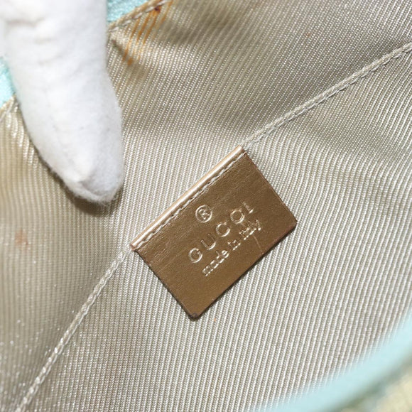 GUCCI GG Canvas Shoulder Bag Green Gold 005 0813 Auth 169580V