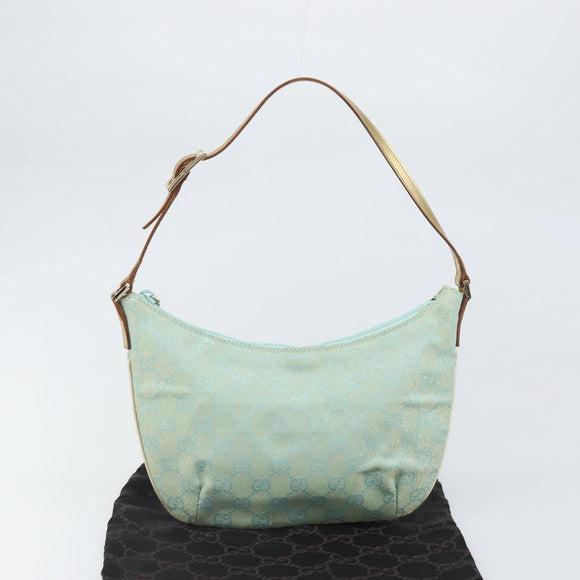 GUCCI GG Canvas Shoulder Bag Green Gold 005 0813 Auth 169580V
