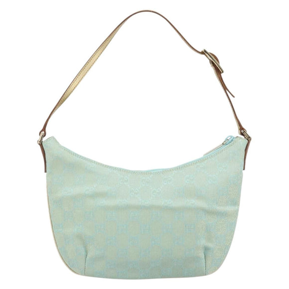 GUCCI GG Canvas Shoulder Bag Green Gold 005 0813 Auth 169580V