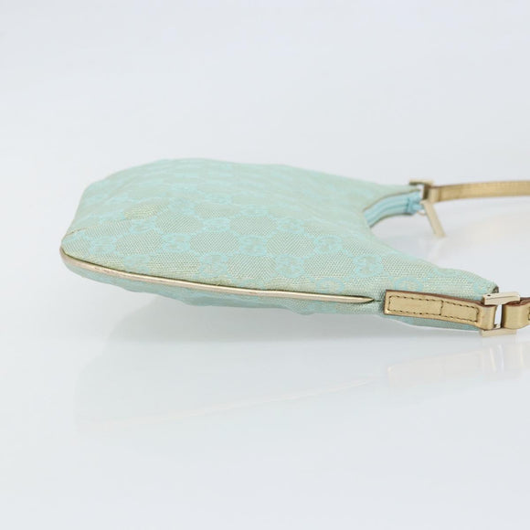 GUCCI GG Canvas Shoulder Bag Green Gold 005 0813 Auth 169580V