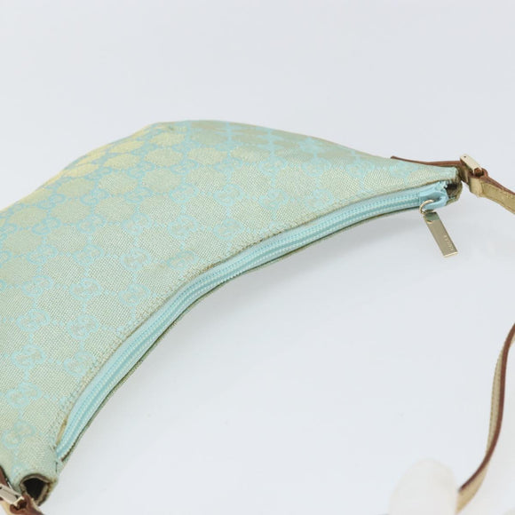 GUCCI GG Canvas Shoulder Bag Green Gold 005 0813 Auth 169580V