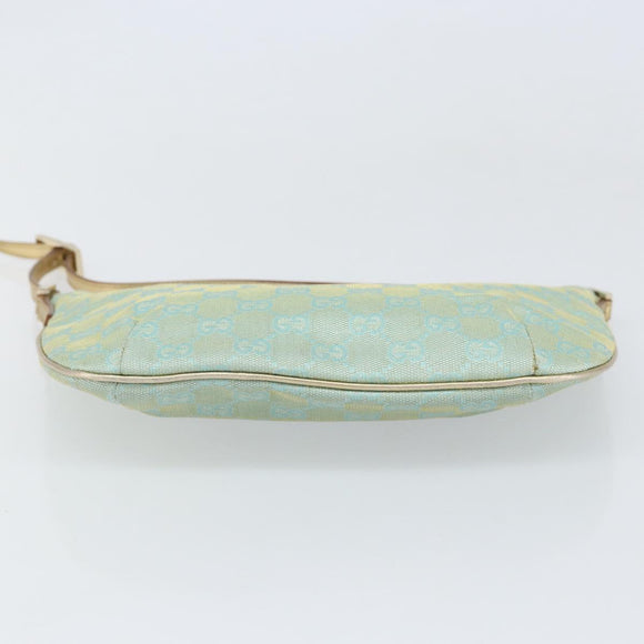 GUCCI GG Canvas Shoulder Bag Green Gold 005 0813 Auth 169580V