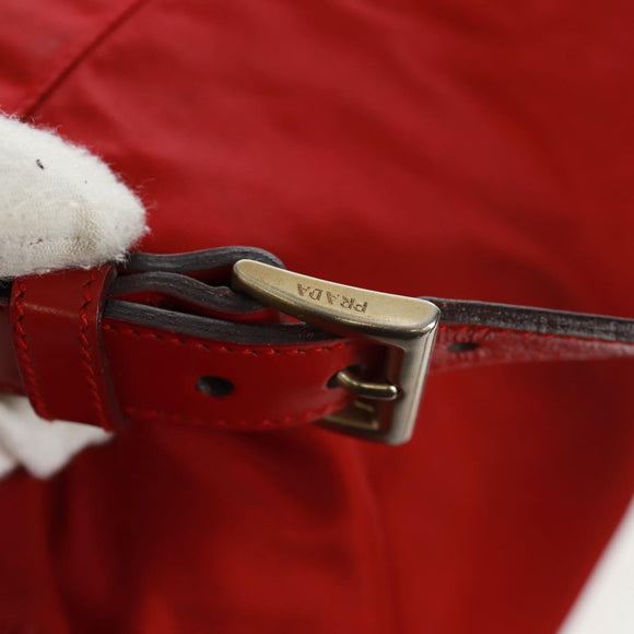 PRADA Backpack Nylon Red Silver Auth 169589V